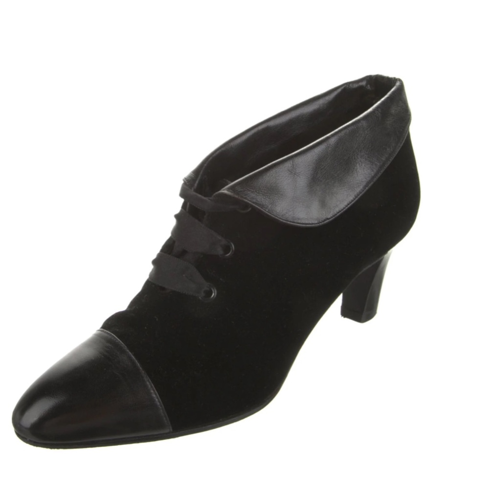 Chanel Vintage Velvet Ankle Boots - Size: 9 | US9, IT39